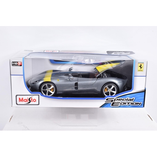 157 - SEVEN BOXED 1:18 SCALE FERRARI DIECAST MODEL VEHICLES, to include a Bburago Ferrari FXX-K Evo Hybrid... 