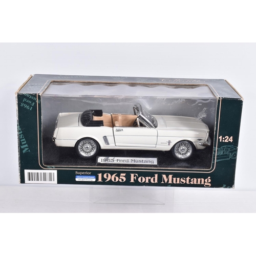 158 - NINE  BOXED AMERICAN BRANDED 1:24 SCALE DIECAST MODEL VEHICLES, to include a  New Ray Dodge Charger ... 