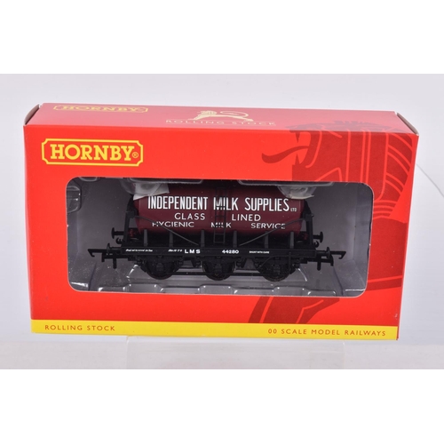 274 - TWELVE BOXED OO GAUGE HORNBY MODEL RAILWAYS ROLLING STOCK, to include a 6 Wheel Milk Tank 'Express D... 