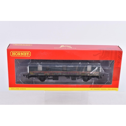 276 - FIVE BOXED OO GAUGE HORNBY MODEL RAILWAYS ROLLING STOCK, to include a BR 4 Wheel CCT with Graffiti, ... 