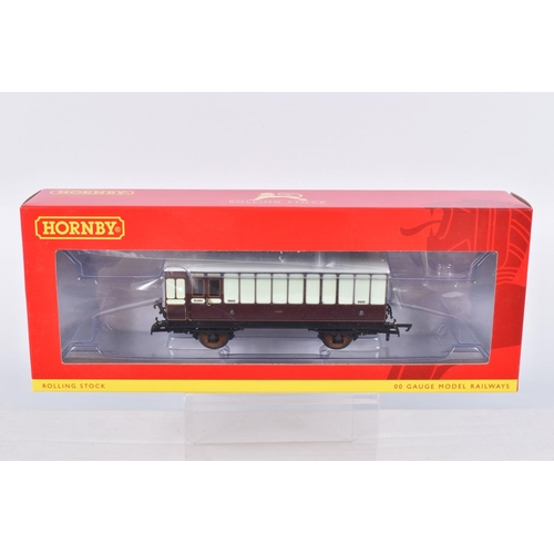 277 - EIGHT BOXED OO GAUGE HORNBY MODEL RAILWAYS COACHES, to include LNWR 6 Wheel 1st Class Coach no. 1889... 