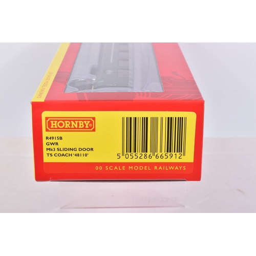 279 - EIGHT BOXED OO GAUGE HORNBY MODEL RAILWAYS ROLLING STOCK, to include GWR Mk3 Sliding Door TSD Coach ... 