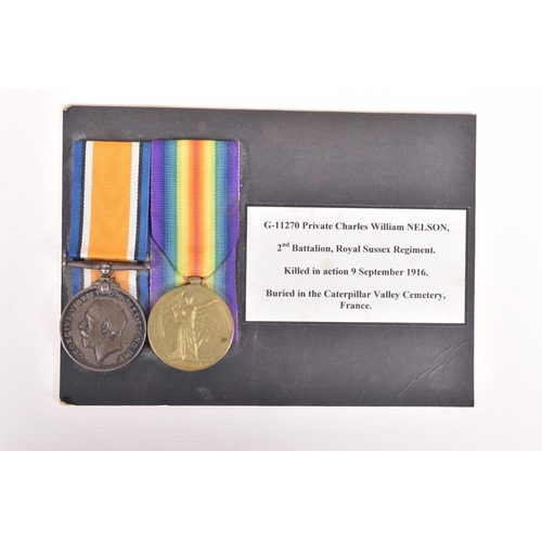 370 - A WWI CASUALTY GROUP OF MEDALS TO ROYAL SUSSEX REGIMENT, the medals consist of a British war medal, ... 