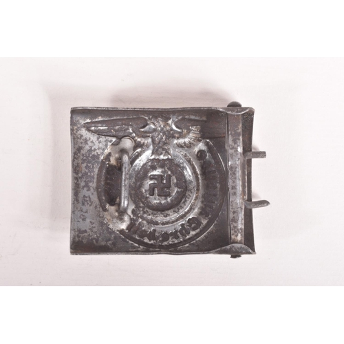 372 - FOUR GERMAN WWII STYLE BELT BUCKLES, these buckles include one Luftwaffe and three SS buckles, the o... 