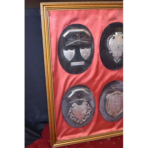 463 - EARLY 20TH CENTURY BRITISH LEGION INTEREST: - A LATE 20TH CENTURY DISPLAY CASE CONTAINING TEN OVAL V... 