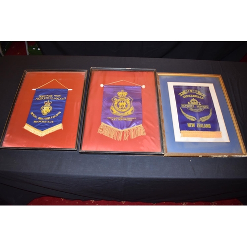 467 - MILITARY AND AIRFORCE INTEREST, a group of framed prints, plaques, pennants, plate, etc, including p... 