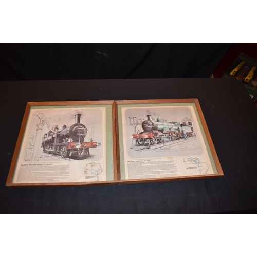 468 - ROYAL NAVY AND TRAIN INTEREST, a group of framed prints, photographs and wooden wall plaques, includ... 