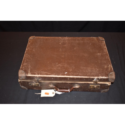 469 - TWO VINTAGE SUITCASES AND A TRAVELLING TRUNK, the trunk was sent to a Dr Fletcher in Worcestershire ... 