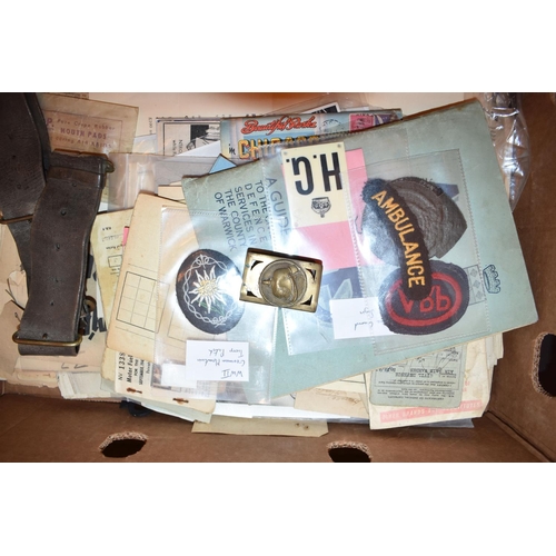 470 - A LARGE QUANTITY OF WWII AND LATER MILITARY RELATED ITEMS AND EPHEMERA, this lot includes a WWII era... 