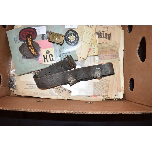 470 - A LARGE QUANTITY OF WWII AND LATER MILITARY RELATED ITEMS AND EPHEMERA, this lot includes a WWII era... 