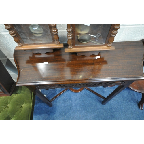 1221 - A VARIETY OF OCCASIONAL FURNITURE, to include a mahogany side table, with decorative apron and shape... 