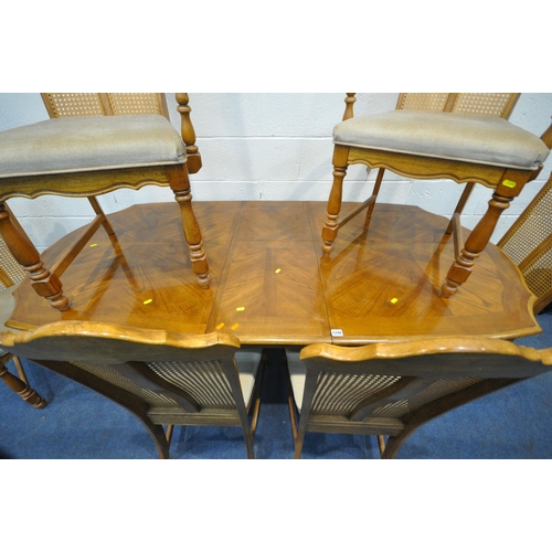 1248 - A 20TH CENTURY ITALIAN STYLE EXTENDING DINING TABLE, with one additional leaf, on twin pedestals, ex... 