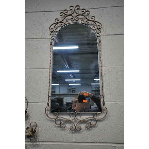 1295 - A SELECTION OF VARIOUS WALL MIRRORS, to include a rectangular mirror with foliate frame, 132cm x 50c... 