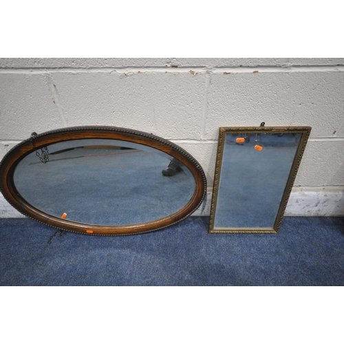 1295 - A SELECTION OF VARIOUS WALL MIRRORS, to include a rectangular mirror with foliate frame, 132cm x 50c... 