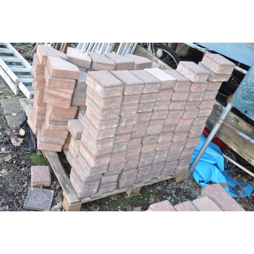 1007 - A QUANTITY OF PAVING SLABS AND BLOCKS of seven different styles and sizes (loaded on two pallets)