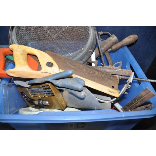 1054 - FOUR TRAYS CONTAINING HAND AND POWER TOOLS including a Black and Decker jigsaw (PAT pass and working... 