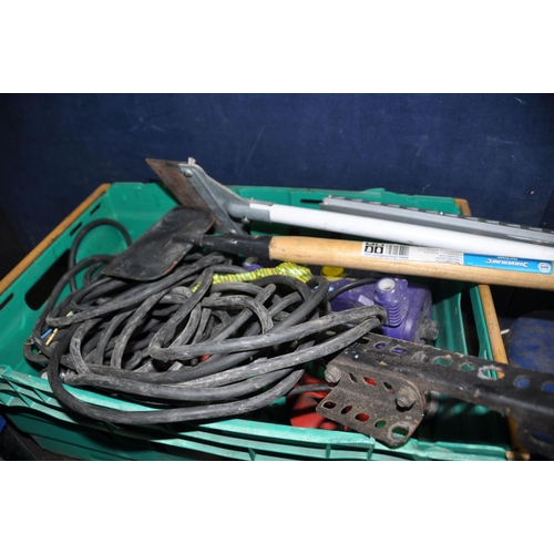 1057 - AN ELORA SOCKET SET AND TWO BOXES OF TOOLS AND ACCESSORIES including halogen lamps, a welding mask, ... 