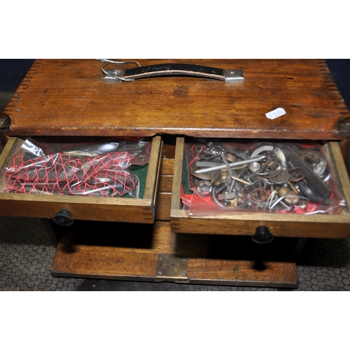 1067 - A VINTAGE MOORE AND WRIGHT ENGINEERS TOOL CHEST with lift off front door concealing four short over ... 