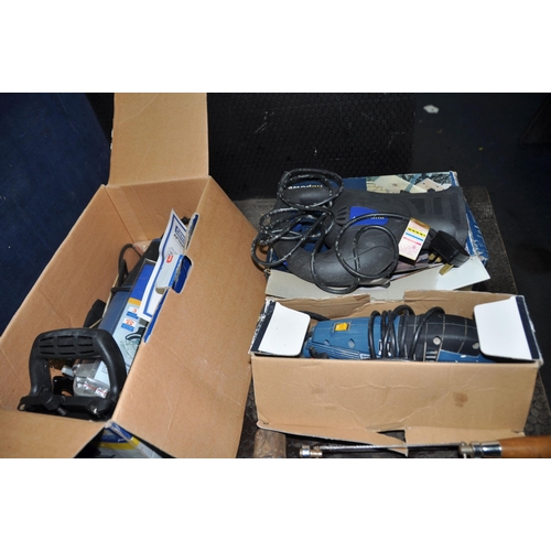 1069 - A COLLECTION OF POWER TOOLS including Workzone detail sander, Powercraft Biscuit jointer and belt sa... 