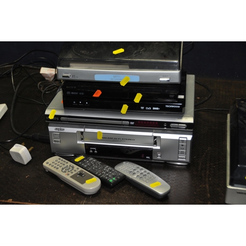 1081 - A COLLECTION OF AUDIO VISUAL EQUIPMENT including a Sony DVP-SR170 DVD player with remote, a Philips ... 