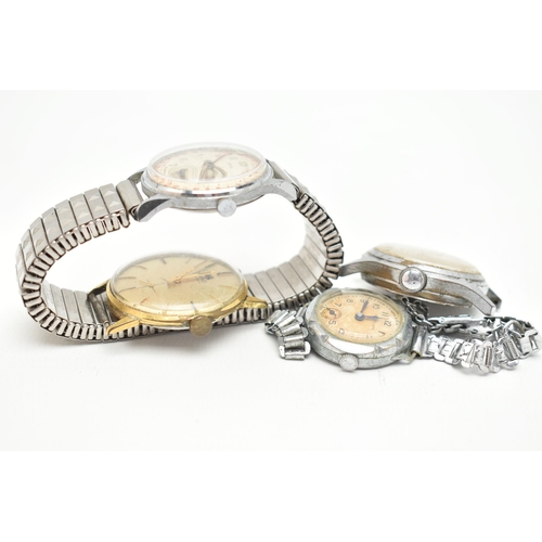 FOUR WATCHES, to include a gents 'Oris' wristwatch, manual wind, Arabic ...