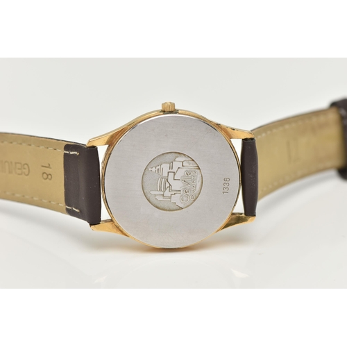 52 - A GENTS OMEGA WRISTWATCH, a quartz movement, round white dial signed 'Omega DeVille quartz Swiss mad... 