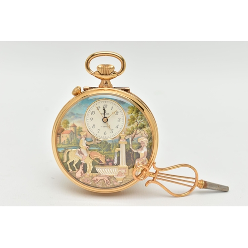 60 - A 'CHARLES REUGE A SAINTE-CROIX' OPEN FACE MUSICAL POCKET WATCH, hand wound movement, the dial with ... 