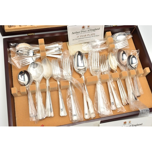 139 - AN 'ARTHUR PRICE' CANTEEN, complete six person table setting of EPNS cutlery, with two serving spoon... 