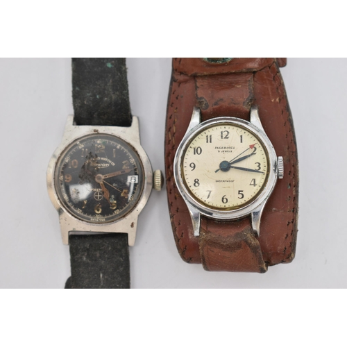 91 - TWO GENTS WRISTWATCHES, to include a manual wind 'Prima' wristwatch, round black dial signed 'West E... 