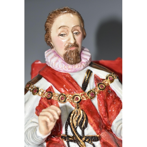 302 - TWO LIMITED EDITION ROYAL DOULTON FIGURES, comprising King James I (1566-1625) HN3822, no 94/1500, f... 