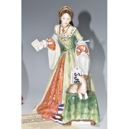 309 - TWO LIMITED EDITION ROYAL DOULTON FIGURINES, comprising Lady Jane Grey HN3680, no 836/5000 and Princ... 