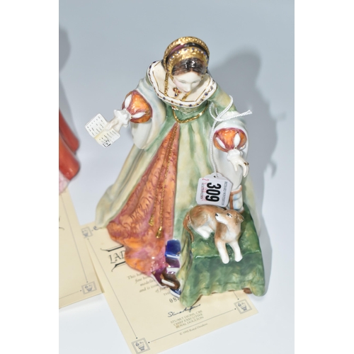 309 - TWO LIMITED EDITION ROYAL DOULTON FIGURINES, comprising Lady Jane Grey HN3680, no 836/5000 and Princ... 