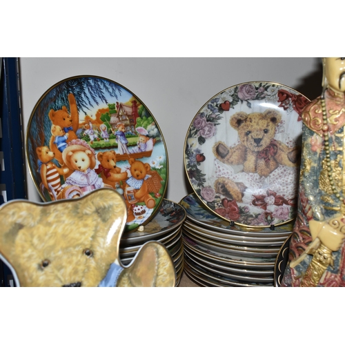 317 - A GROUP OF COLLECTOR'S PLATES AND A PAIR OF CHINESE FIGURES, comprising a pair of male and female re... 