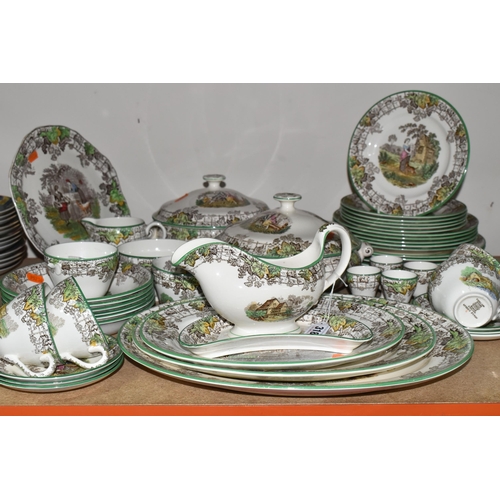 318 - A COPELAND -SPODE 'SPODE'S BYRON' PATTERN DINNER SET, comprising two covered tureens, gravy jug, thr... 