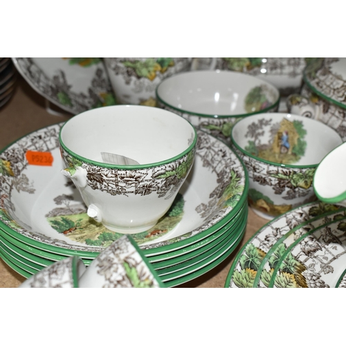 318 - A COPELAND -SPODE 'SPODE'S BYRON' PATTERN DINNER SET, comprising two covered tureens, gravy jug, thr... 