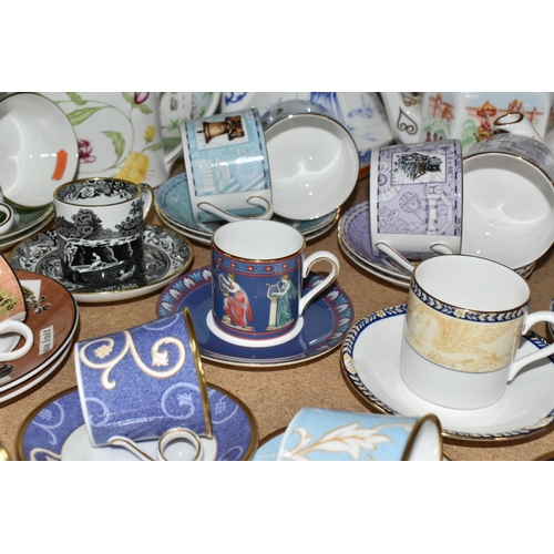 320 - A GROUP OF WEDGWOOD AND ROYAL DOULTON COFFEE CUPS AND FIVE COMPTON AND WOODHOUSE TEAPOTS, 'The First... 