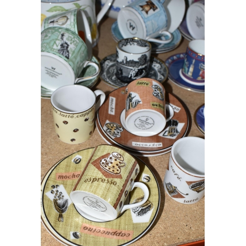 320 - A GROUP OF WEDGWOOD AND ROYAL DOULTON COFFEE CUPS AND FIVE COMPTON AND WOODHOUSE TEAPOTS, 'The First... 