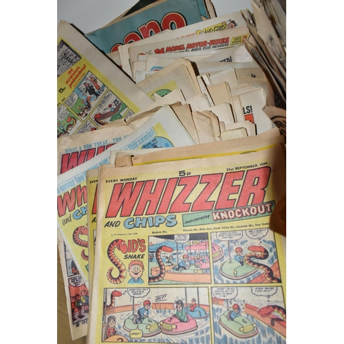 325 - TWO BOXES OF 1970'S CHILDREN'S COMICS AND MISCELLANEOUS SUNDRIES, to include a Matchbox 1-75 series ... 