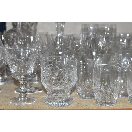 333 - A QUANTITY OF CUT CRYSTAL AND GLASSWARE, comprising a Waterford fruit bowl, Stuart Crystal bonbon di... 