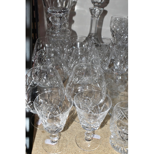 333 - A QUANTITY OF CUT CRYSTAL AND GLASSWARE, comprising a Waterford fruit bowl, Stuart Crystal bonbon di... 