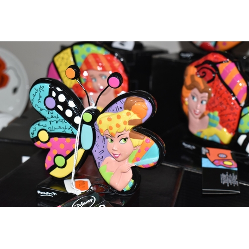 335 - FIVE BOXED DISNEY BRITTO ORNAMENTS, new and unused with cardboard labels, comprising one Tinkerbell,... 