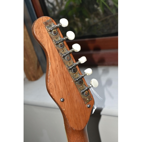 343 - A JAPANESE TELECASTER STYLE ELECTRIC GUITAR, with two single chord pickups and tremolo (1) (Conditio... 