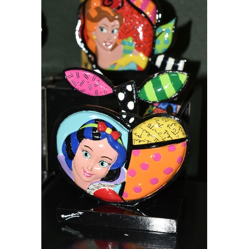 351 - SIX BOXED ENESCO DISNEY SHOWCASE 'BRITTO' ORNAMENTS, comprising Snow White 6001004, Tinker Bell 6001... 