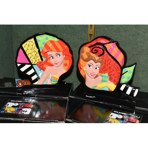 351 - SIX BOXED ENESCO DISNEY SHOWCASE 'BRITTO' ORNAMENTS, comprising Snow White 6001004, Tinker Bell 6001... 