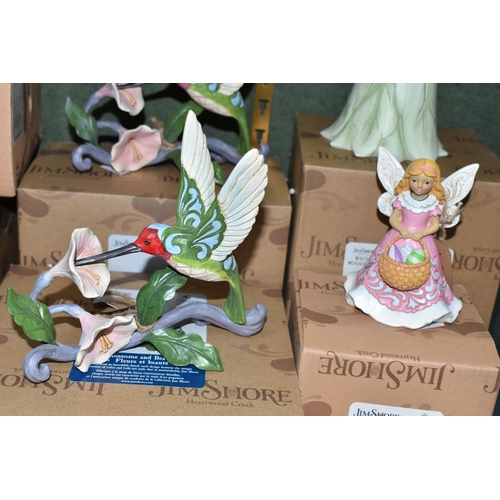 352 - NINE BOXED ENESCO JIM SHORE HEARTWOOD CREEK FIGURES, comprising Freedom First and Foremost no 600424... 