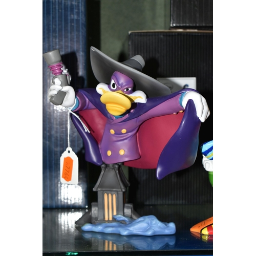 354 - FOUR BOXED ENESCO DISNEY FIGURES, comprising Disney Showcase Darkwing Duck no 4050099, and three Bri... 