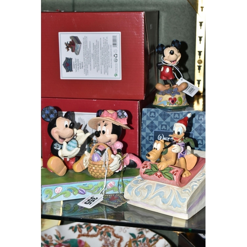 355 - THREE BOXED ENESCO DISNEY SHOWCASE FIGURES, from Disney Traditions by Jim Shore, comprising Easter A... 