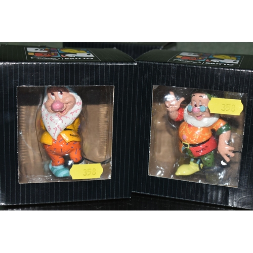 358 - A SET OF BOXED ENESCO DISNEY BRITTO MINI SEVEN DWARFS FIGURES, comprising Mini Doc 6007101, Mini Gru... 