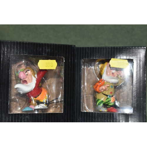 358 - A SET OF BOXED ENESCO DISNEY BRITTO MINI SEVEN DWARFS FIGURES, comprising Mini Doc 6007101, Mini Gru... 