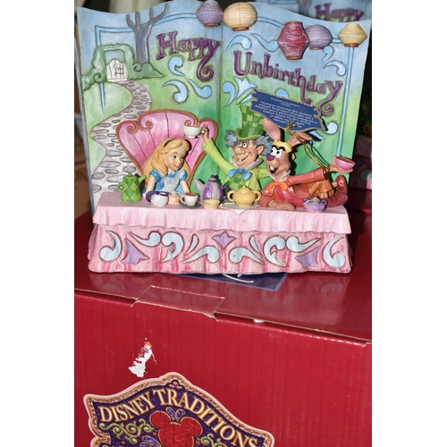 359 - FOUR BOXED ENESCO DISNEY SHOWCASE 'ALICE IN WONDERLAND' FIGURES, from Disney Traditions by Jim Shore... 